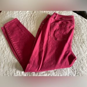 Maroon straight leg jeans
